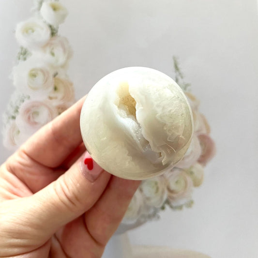 Druzy agate sphere