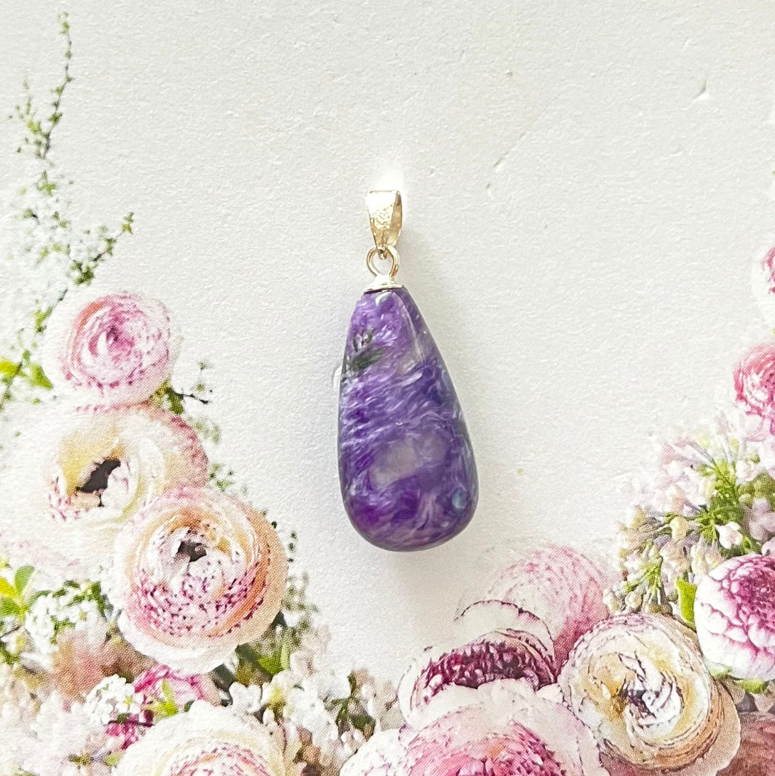 Charorite pendant with 925 silver