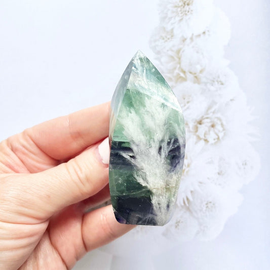 feather fluorite flame