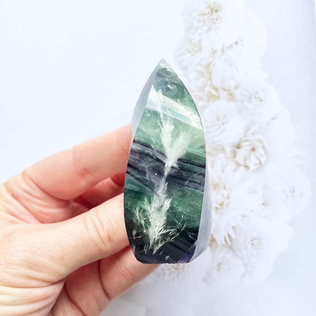 Feather fluorite flame