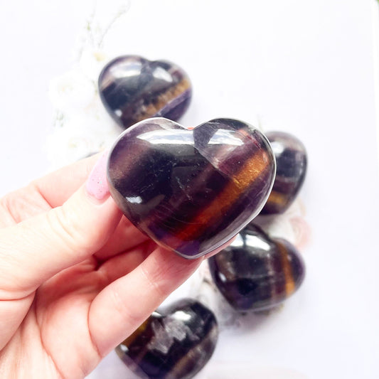 dark fluorite crystal heart for decor