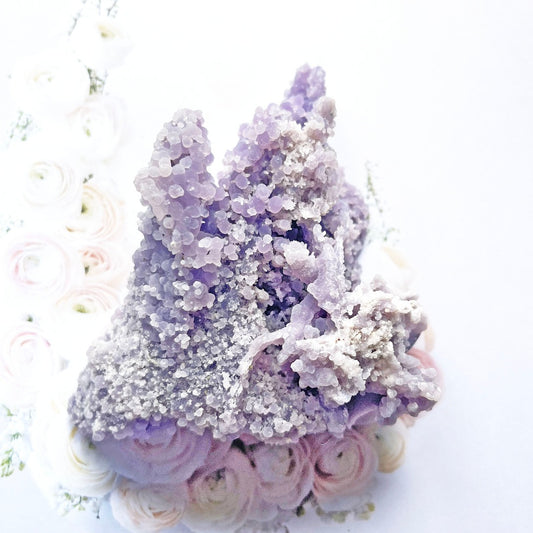 Purple grape agate cluster
