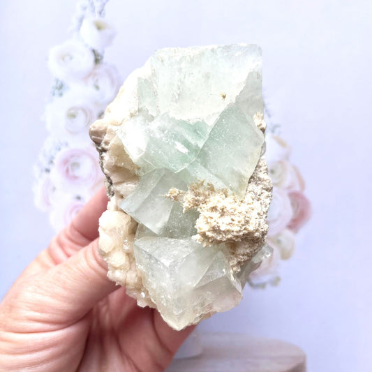 Green apophyllite cluster