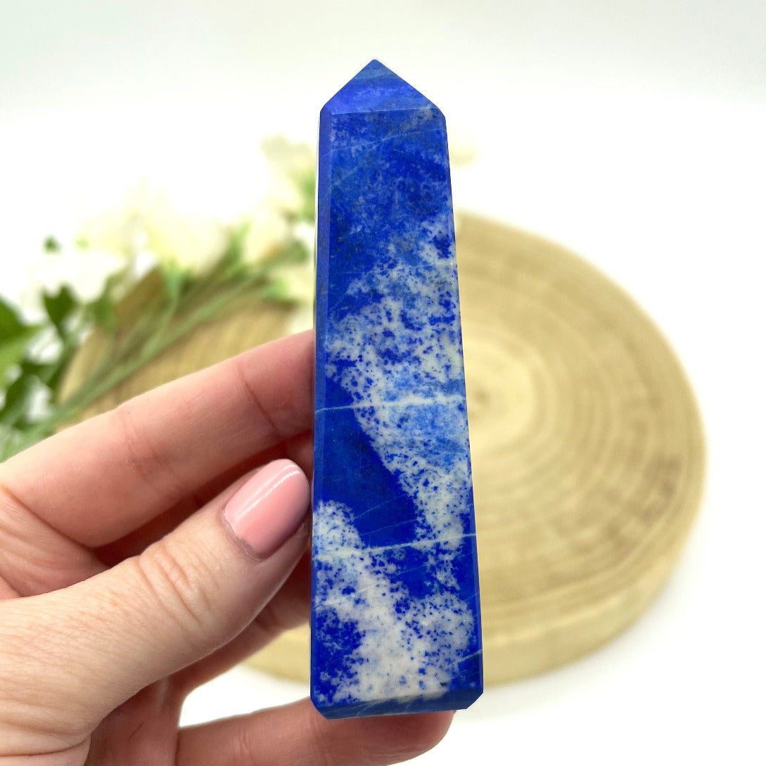 Lapis obelisk crystal