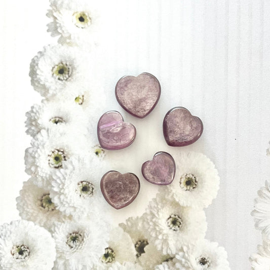 high quality lepidolite heart