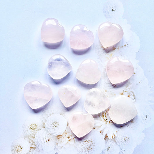 Mini rose quartz hearts