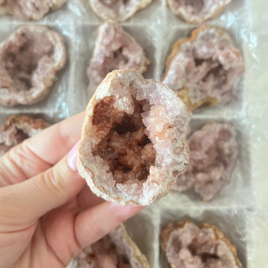 Pink amethyst geode