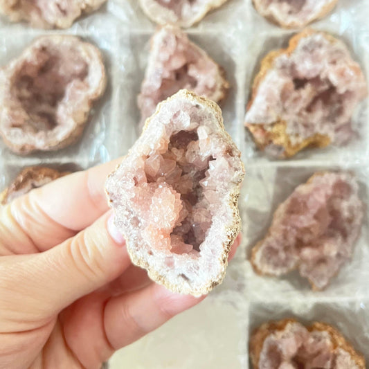 Pink amethyst geode