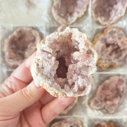 pink amethyst geode