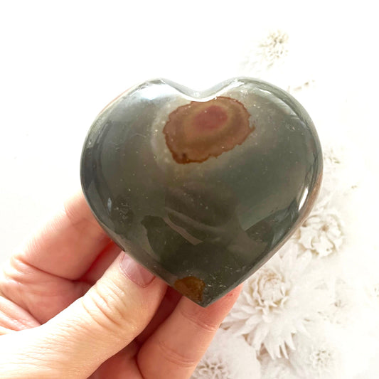 Polychrome heart crystal