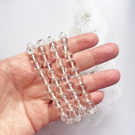 quartz crystal bead bracelet 7mm