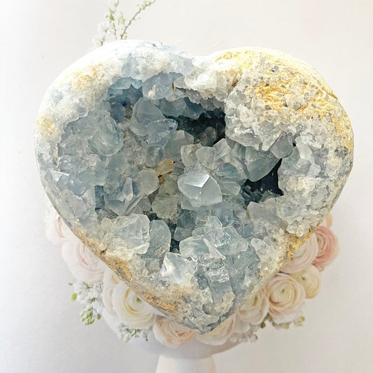 Celestite heart crystal