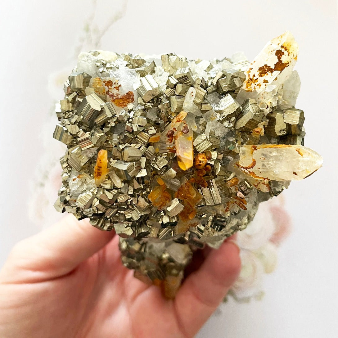 large crystal cluster with quartz