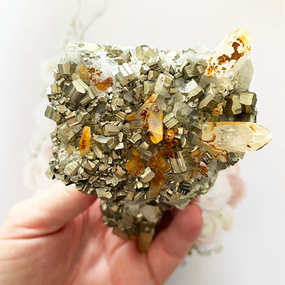 large crystal cluster with quartz
