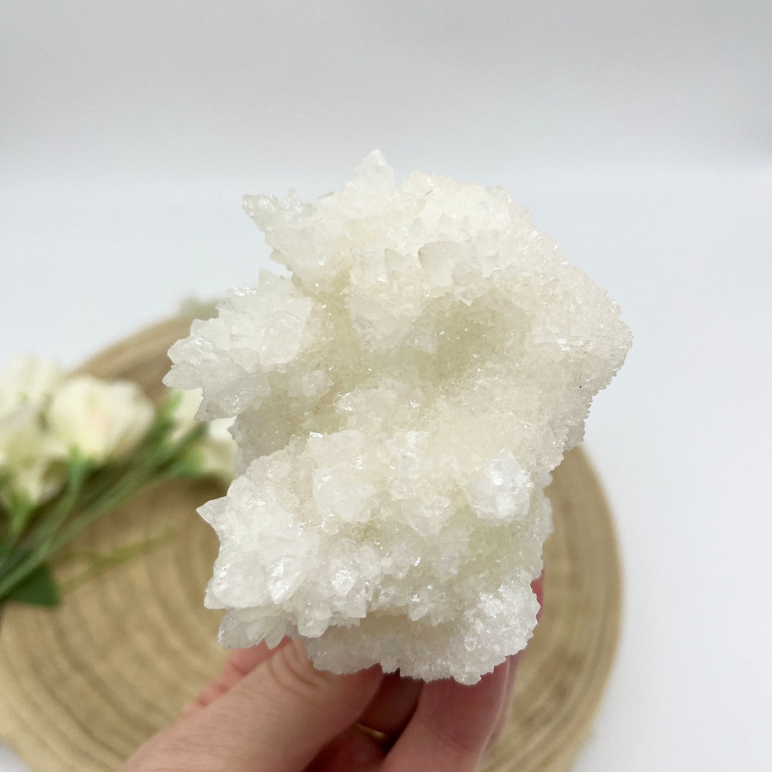 Natural crystal cluster with Mexican Aragonite