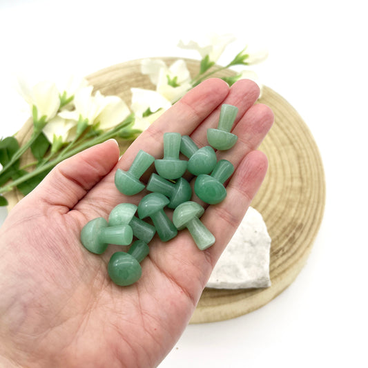 Green Aventurine mini mushroom crystal carving