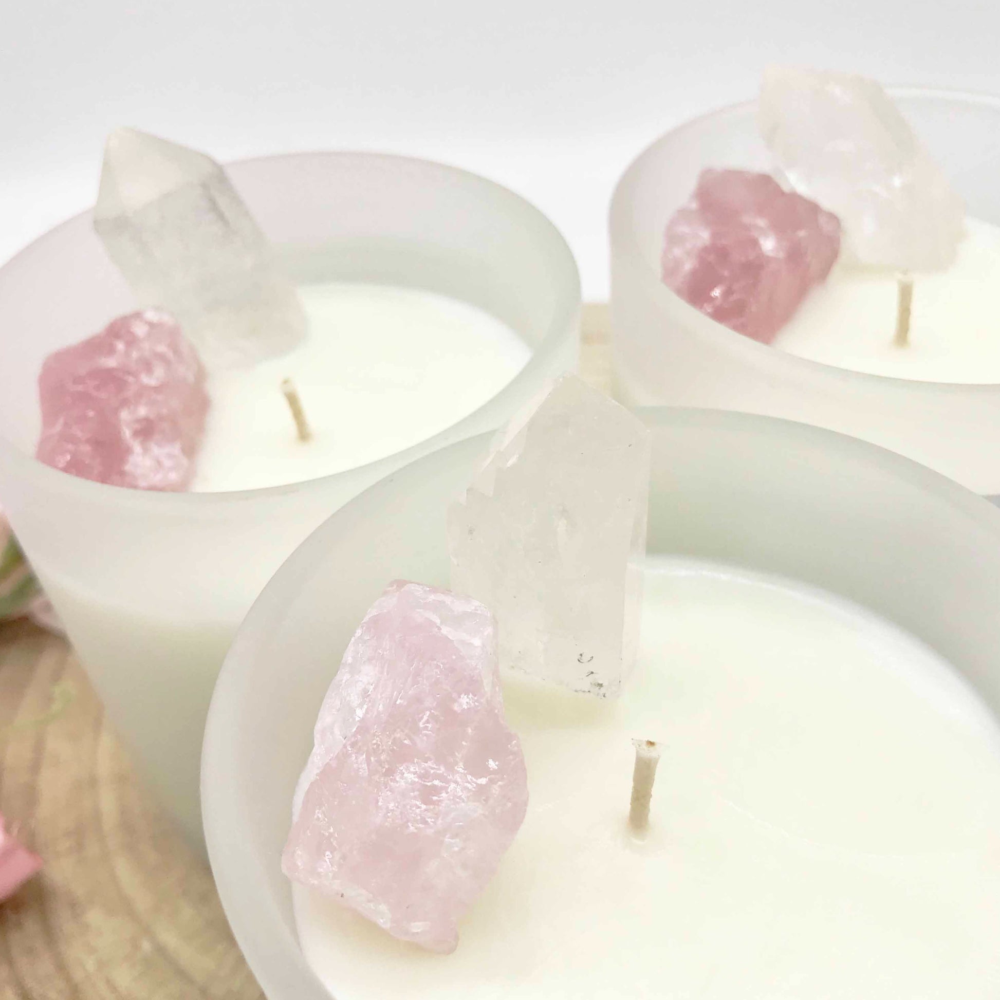 crystal infused soy candle