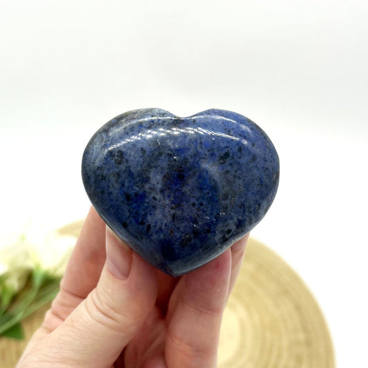 Dumortierite heart shaped stone