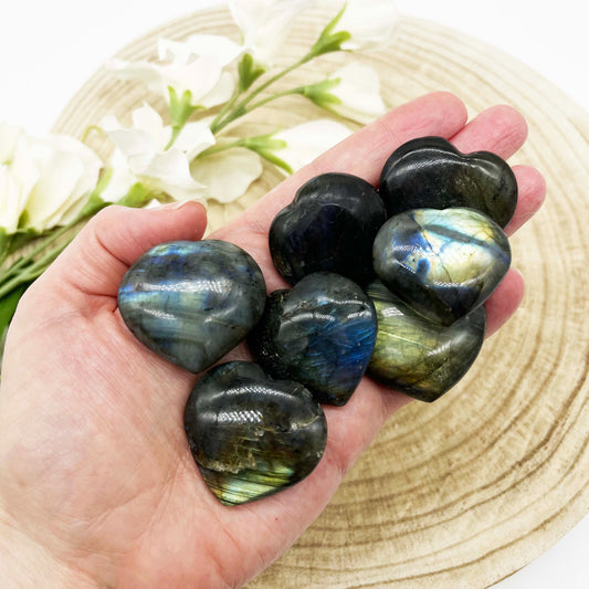 labradorite polished heart