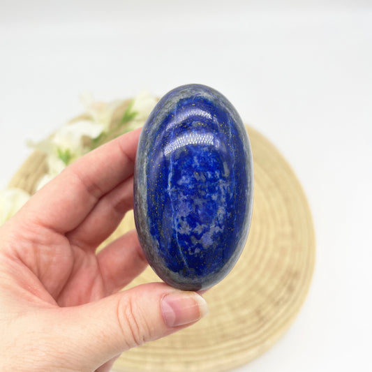 Lapis Lazuli Shiva lingam polished stone Australia with sodalite and pyrite