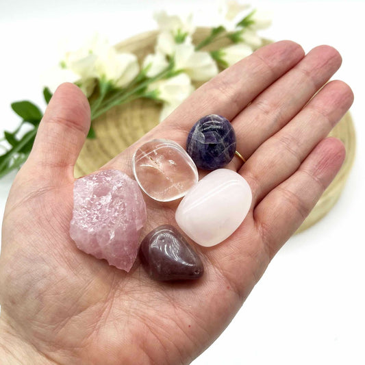 Love crystal kit with tumbled stones Australia. Someday Dream Co. Polished crystals and minerals
