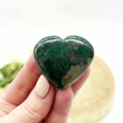 Malachite stone heart crystal. Someday Dream Co