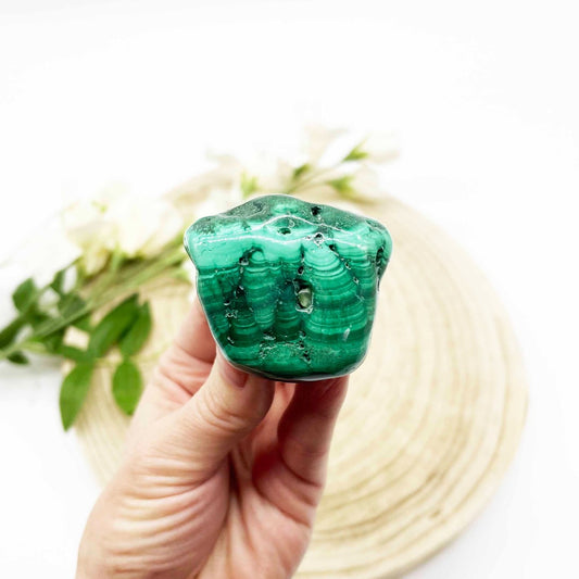 Malachite freeform polished stone. Someday Dream Co