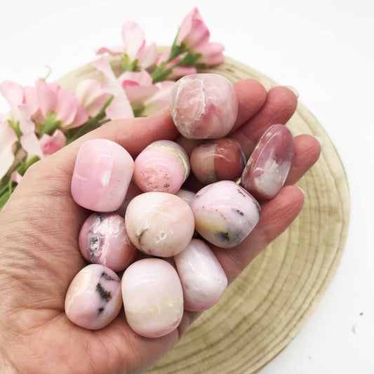 Peruvian pink opal tumble stone Australia