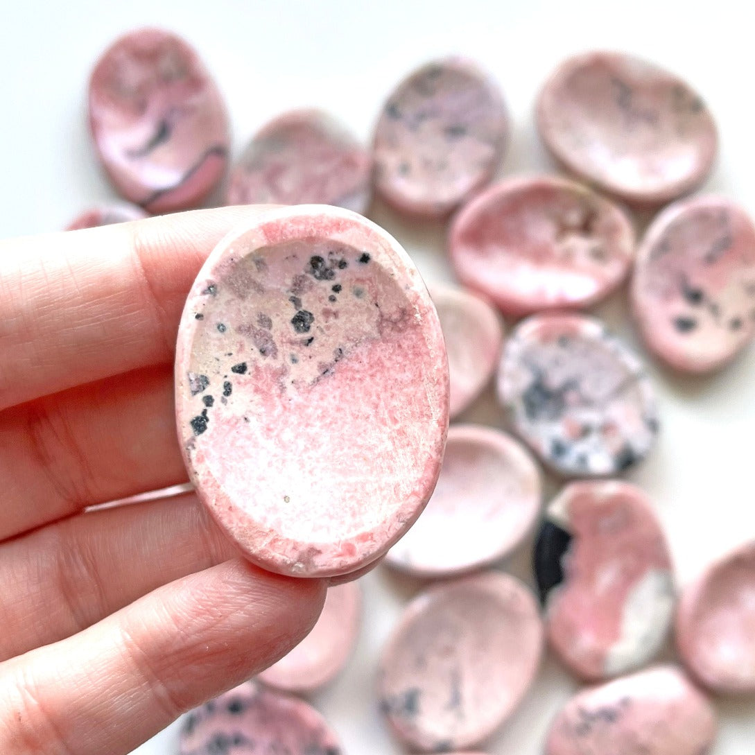 Pink Rhodonite worry stone Australia