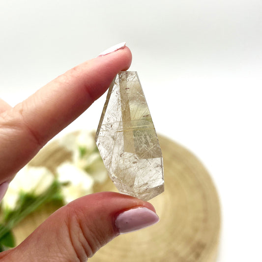 Golden rutile quartz freeform crystal