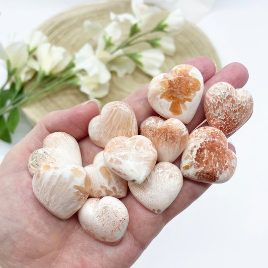 Pink Scolecite crystal. Rocks and minerals Australia. Polished scolecite