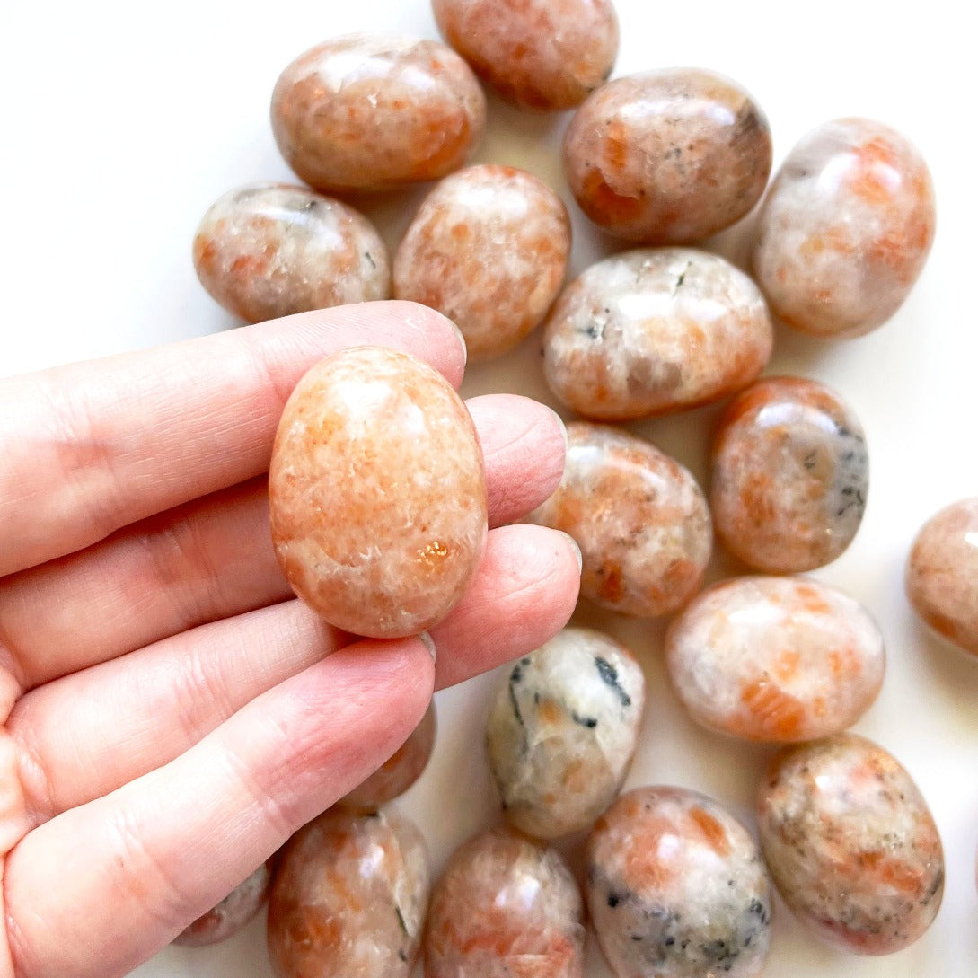 Sunstone tumbled stones Australia