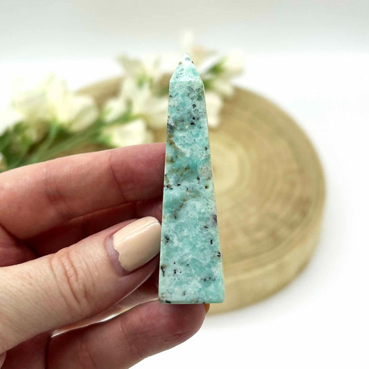 mini chrysoprase obelisk crystal generator. Someday Dream Co