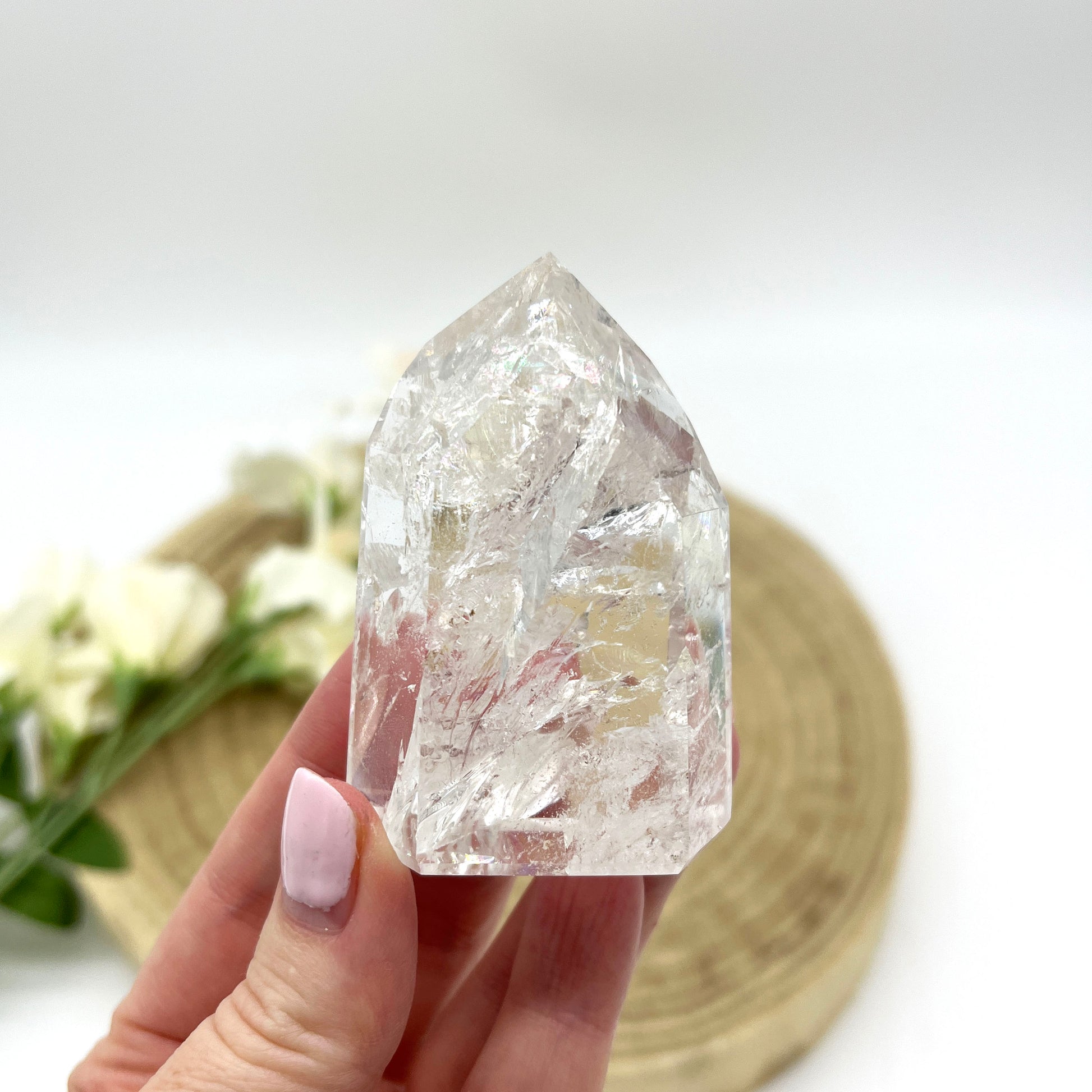 Polished high grade clear quartz crystal generator Australia