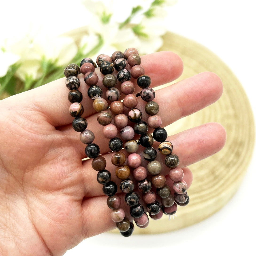 rhodonite crystal bracelet. Someday Dream Co